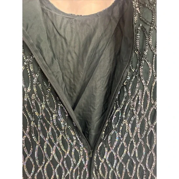 Vintage Scale Women's Dress Silk Sequins Beaded 1X India Gown Formal - Picture 8 of 9